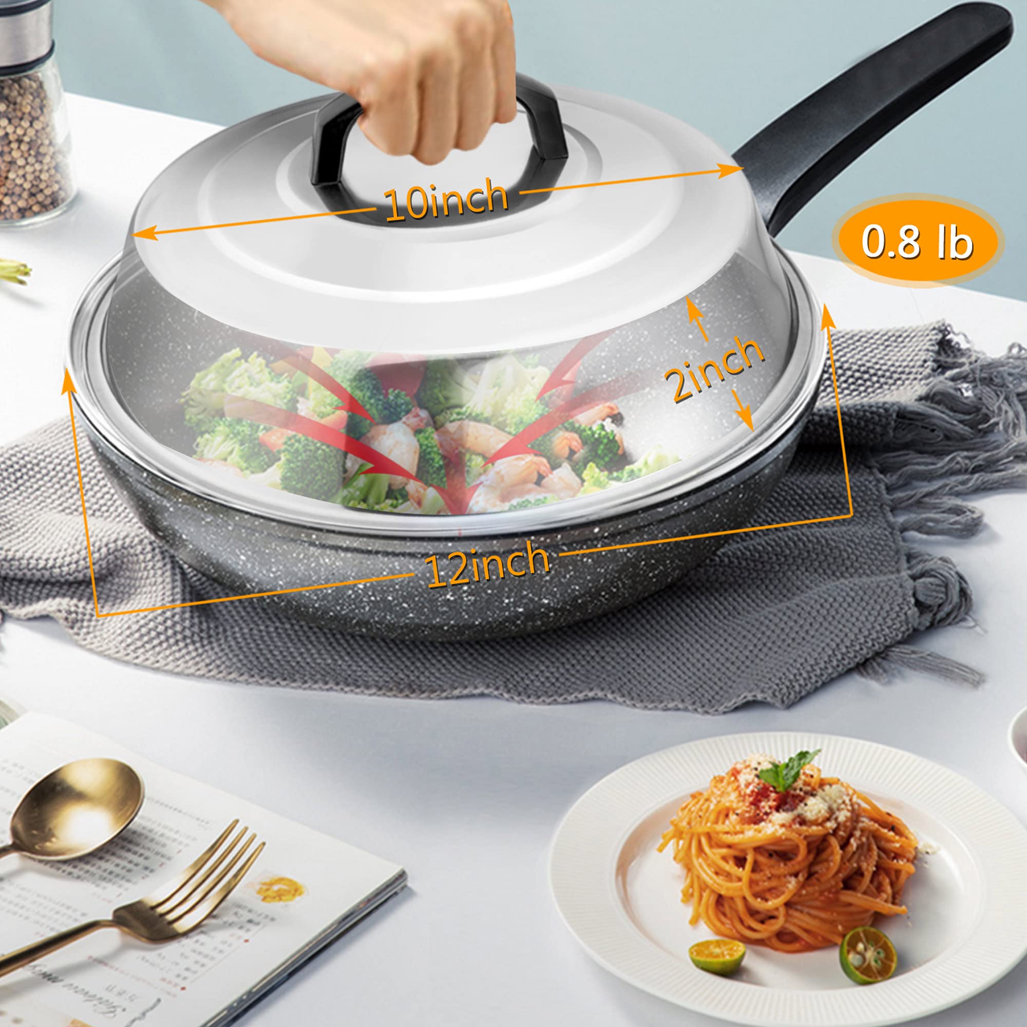 Cheese Melting Dome Set of 3  Leonyo 12'' Metal Steam Basting Cover for Griddle Grill  Stainless Steel Griddle Accessories for BBQ Flat Top Kitchen Cooking Burger  Dishwasher Safe  Heat Proof Grip